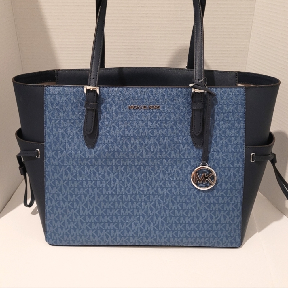 Michael Kors Blue Gilly Large Tote Bag NWT
